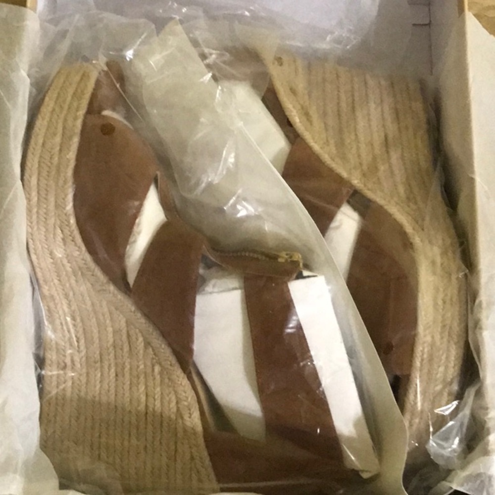 Michael Kors Damita Wedge Sandals Luggage color